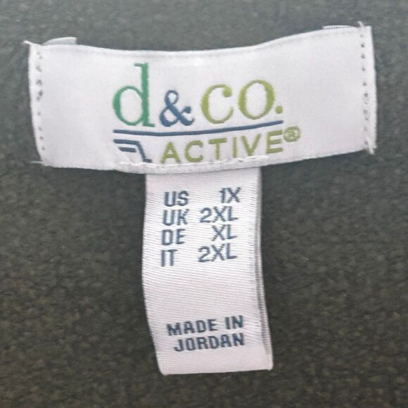 D & Co. Active Cardigan Women's 1X Deep Green Brushed Back Jersey Open Front - Picture 12 of 14